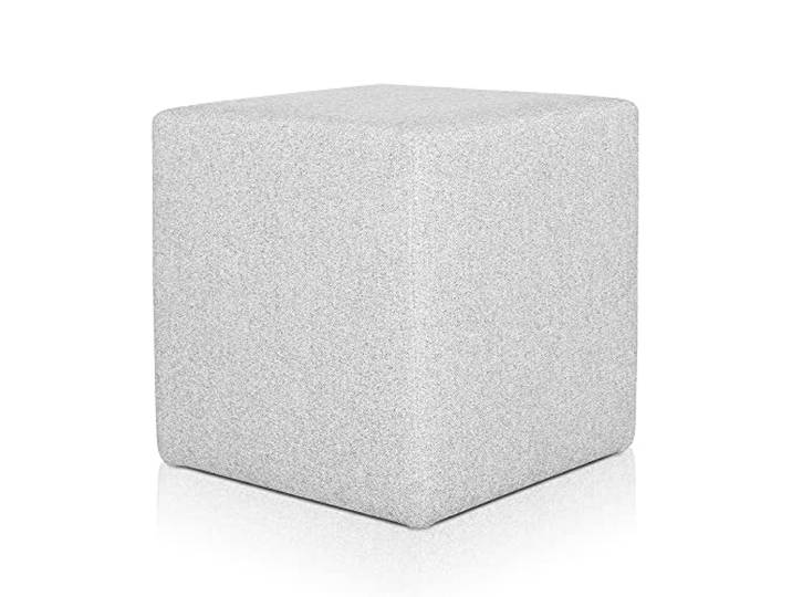 Deshome Pouf hocker Fußstütze 43x43x44 cm Wasserabweisender Stoff: Modernes Design Pouf für Sofa Wohnzimmer Schlafzimmer, Puff hocker, Pouffe Minerva Grau