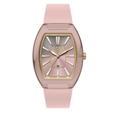 Quarzuhr ICE-WATCH "ICE boliday - Dome - Small - 3H + Date", rosa (rosa, rosa), Armbanduhren, Damen, rosa (transparent), Quarzuhr, Armbanduhr, Damenuhr, analog, Datum, Silikonarmband