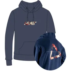 Leatt Core V26 Denim, Kapuzenpullover Unisex - Dunkelblau/Rot/Beige - XL