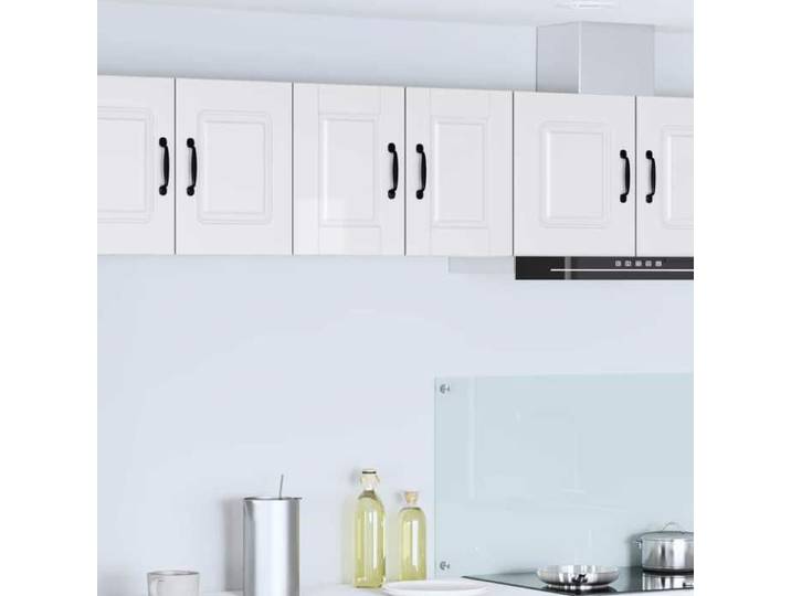 Armoire de cuisine - (2 pcs) - Meuble rangement - Blanc brillant 30x31x40 cm A3609