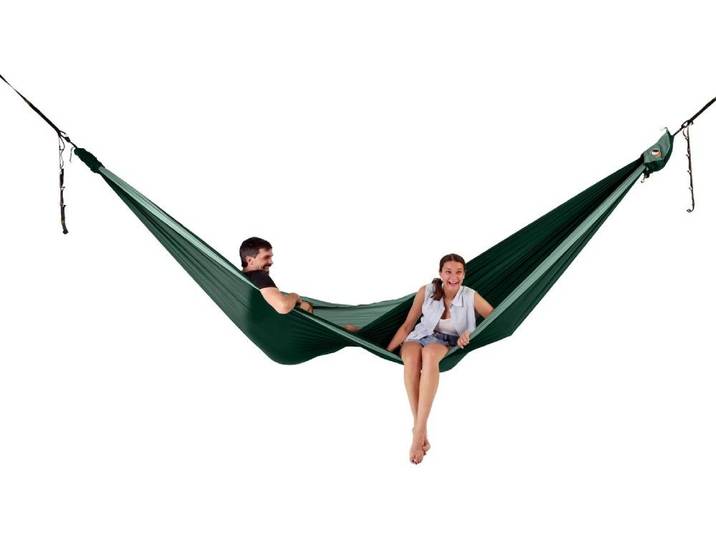 Hängematte ticket to the moon Honey Moon Hammock Dark Green , grün, B:300cm L:500cm, Kunstfaser, Hängematten, Hängematte, Robuste Nylon-Hängematte für zwei Personen