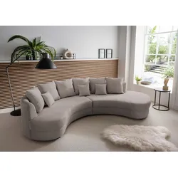Wohnlandschaft Limoncello grau-braun Cord