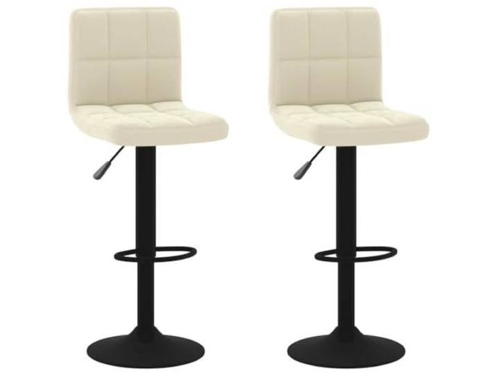 GHVBNMF Barhocker 2er Set Höhenverstellbar Drehbar Samt Creme Bequemer Tresenhocker mit weicher Samt-Polsterung und stabilem Metallfuß für Küche, Essbereich und private Hausbar.