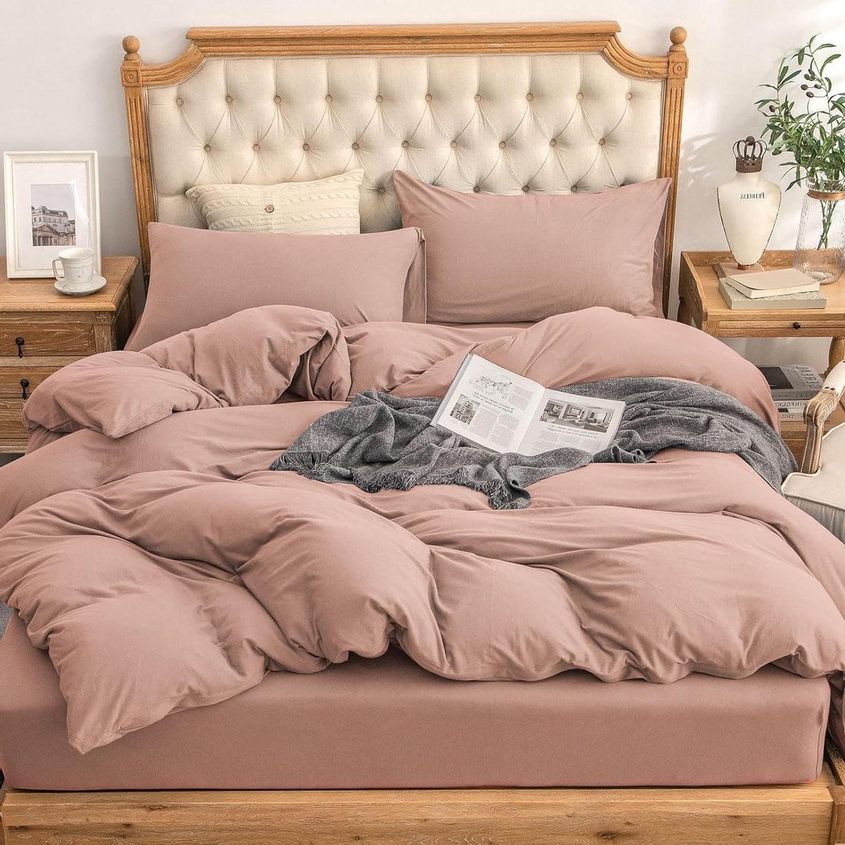 Dekbedovertrekset Gebreid Jersey - Queen Size - Roze - 100% Zacht Katoen