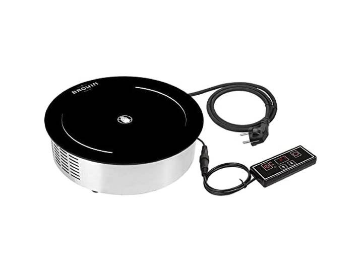 Browin 340100 Keramikherd von Einer Leistung von 3200 W, bequem zu bedienen, tragbarer Herd mit einem Brenner, 3 Arbeitsmodi