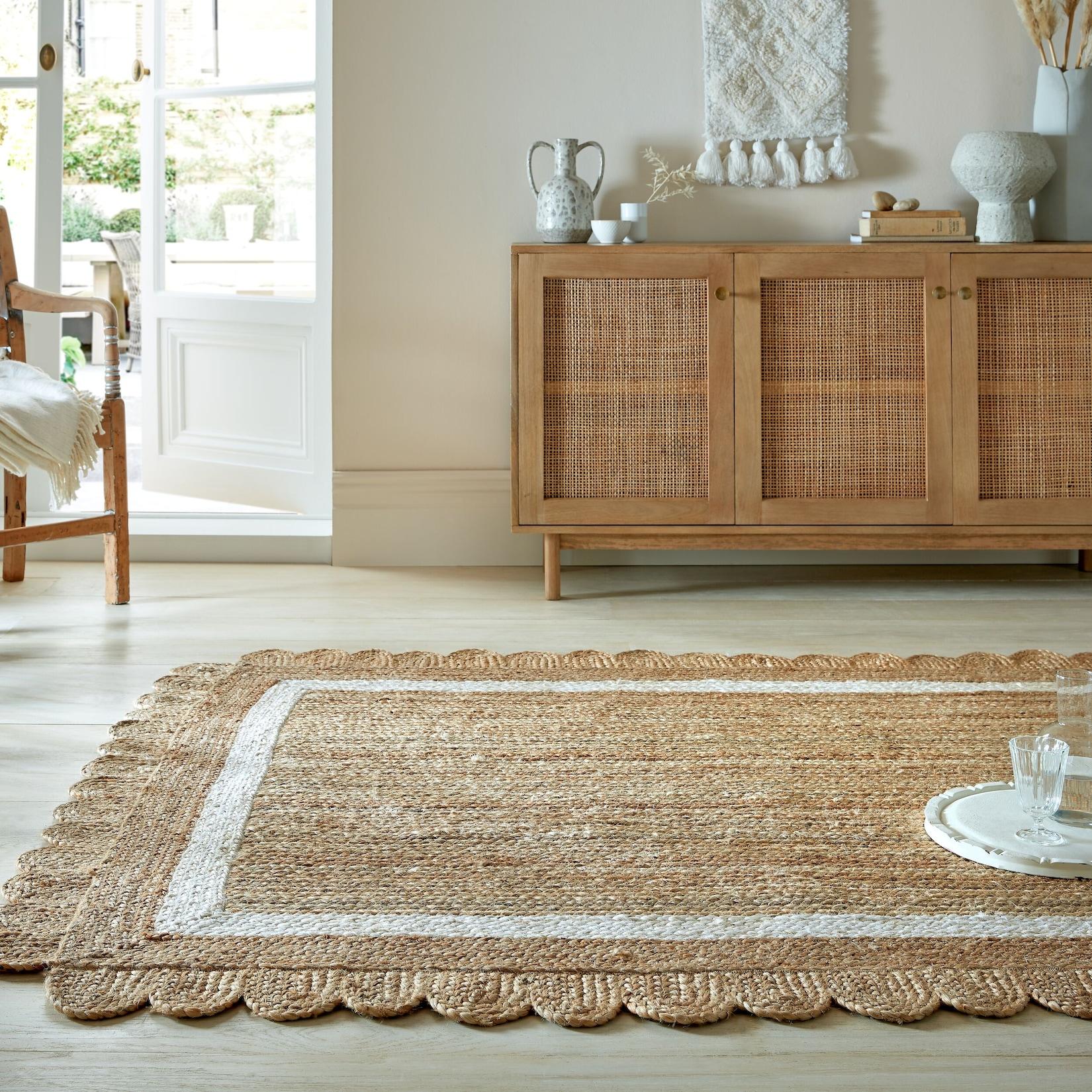 Jute-Teppich geometrisch Braun-Beige 160 x 230 cm - PLYM Kadima