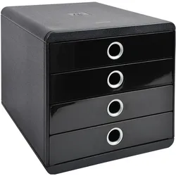 Exacompta, Dokumentenablage, Schubladenbox Pop Box 4 Schubladen, Schwarz (A4+)