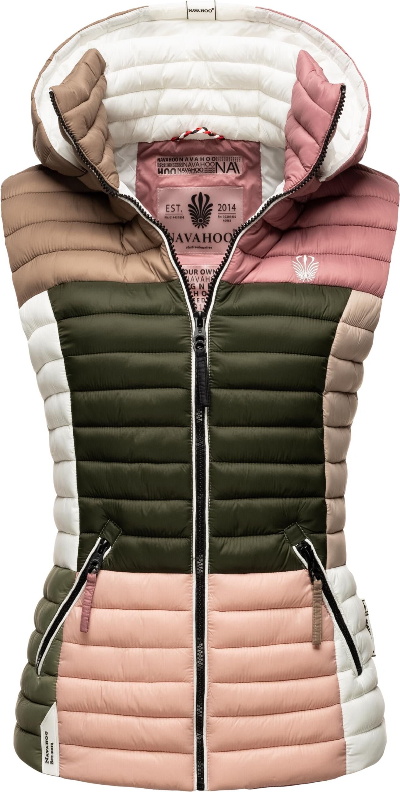 Steppweste NAVAHOO "Steppweste Shadaa Multikulti", Damen, Gr. S, bunt (multicolour naturals), Obermaterial: 100% Nylon NY.   100% Polyester PES., Westen Steppweste