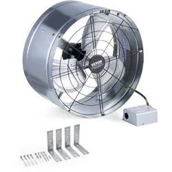 VEVOR Abluftventilator Dachboden, 380 x 200 mm, Luftabluftventilator mit einstellbarem Thermostat, Außengitter, 1300 CFM Luftstromkapazität, für Giebel, Dach, Garage, Werkstatt, Zuhause