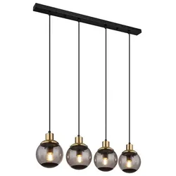 Globo 15860-4H Potter Hängeleuchte Metall Schwarz Matt, 4X E27