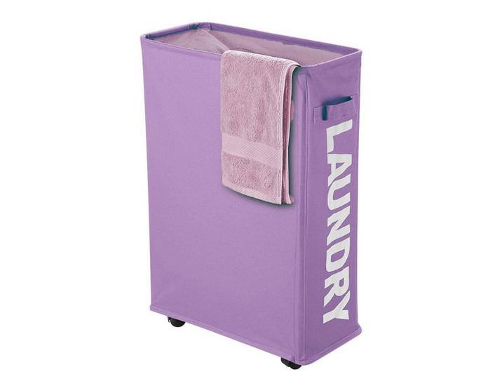 Wäschekorb mit Rollen 40L Violett, Lila, 18.5x57.9x38.9 cm, Haushalt & Reinigung, Wäschepflege, Wäschekörbe & Wäschetonnen