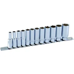 Projahn 3/8" Stecknuss Satz auf Schiene 12tlg tiefe Nüsse