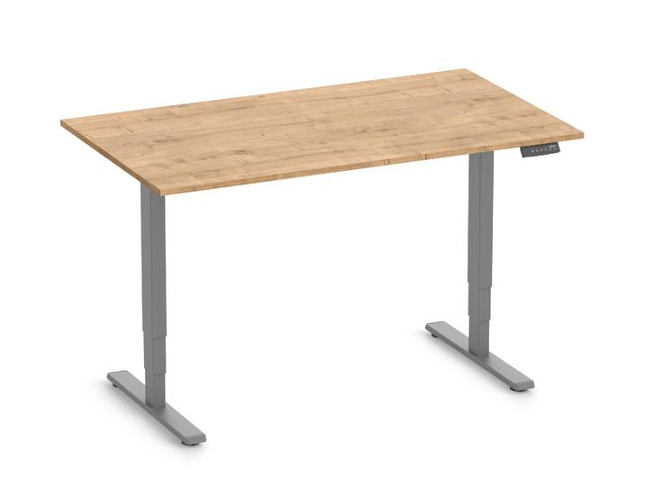 FOKUS Gestell Grau, Tischplatte 1400 x 800 x 19 mm Eiche