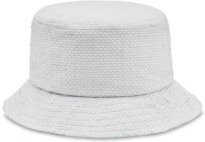Chapeau bob en paille personnalisé BILGOLA+ paille blanc