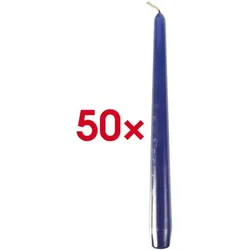 Papstar 50 Gastrokerzen einfarbig klassisch 25 cm Leuchterkerzen blau