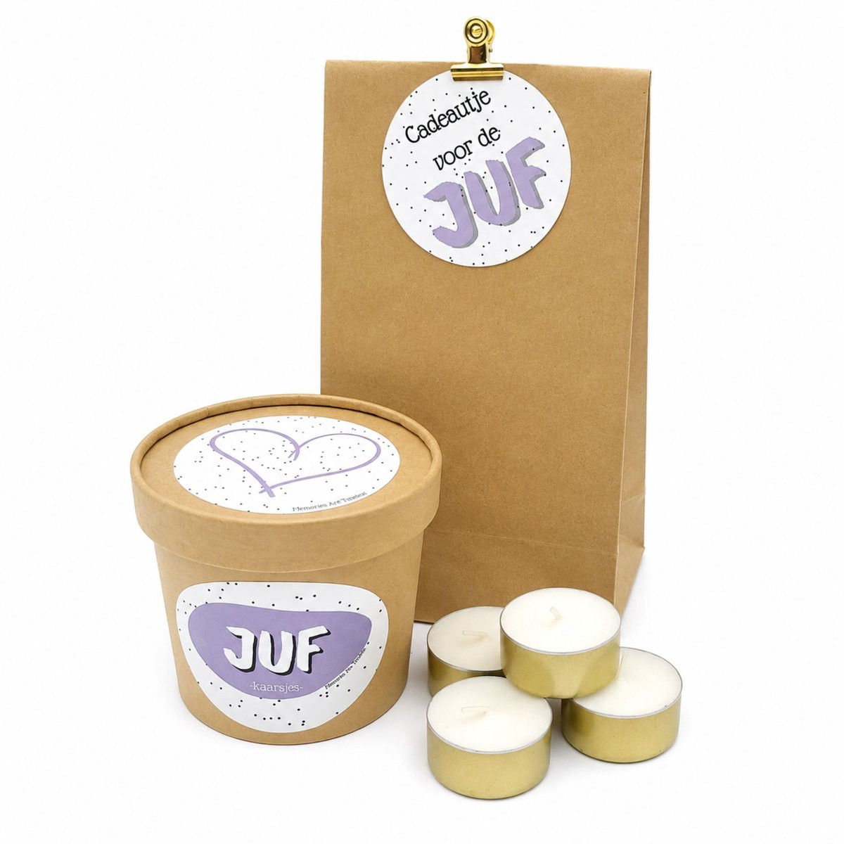 Memories Are Timeless Cadeauset met Kaarsjes voor de Juf