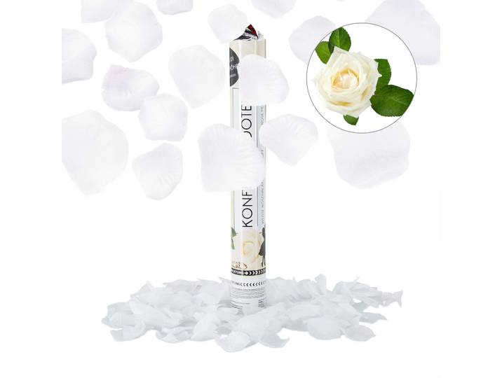 Party Popper Rosenblätter weiss Weiss