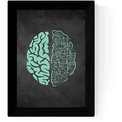 POSTER Schwarz-Weiß Blatt – Zerebral A3 Rahmenlos