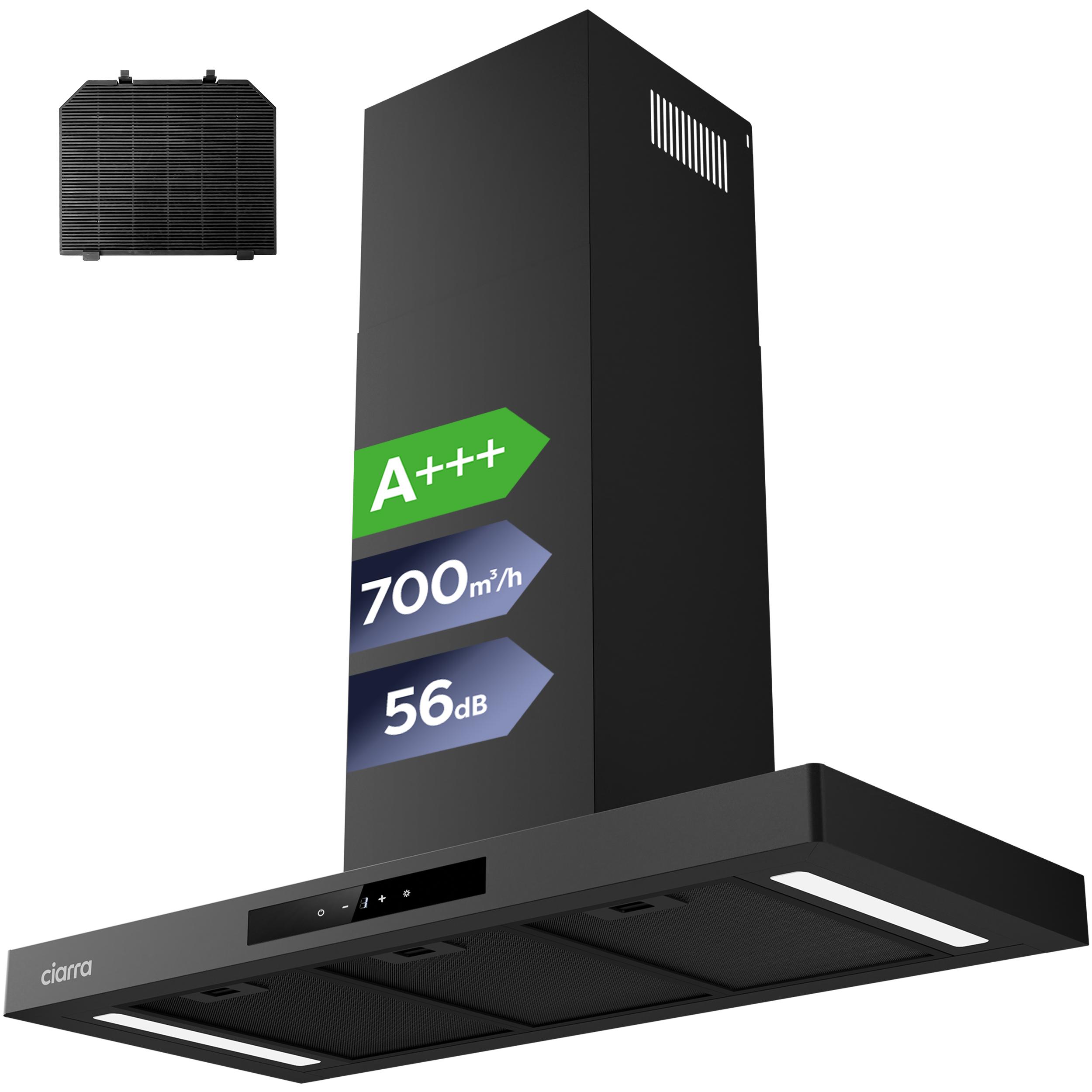 CIARRA Wandhaube 90 cm A+++ 700 m³/h Dunstabzugshaube WIFI +APP & Touch Control Boost VMB9102P