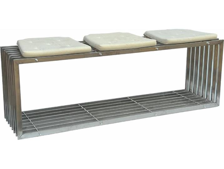 DanDiBo Gartenbank Edelstahl Metall Wetterfest Massiv 150 cm Sitzbank Bank Garten 96429 Parkbank Lamellenbank