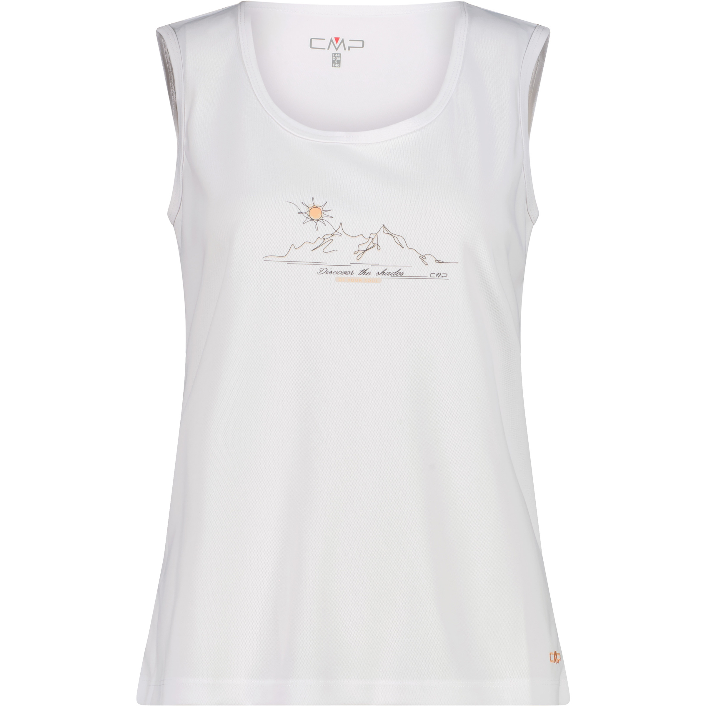 CMP Print Damen Tanktops weiss Größe L Trekking Geruchsneutralisierend