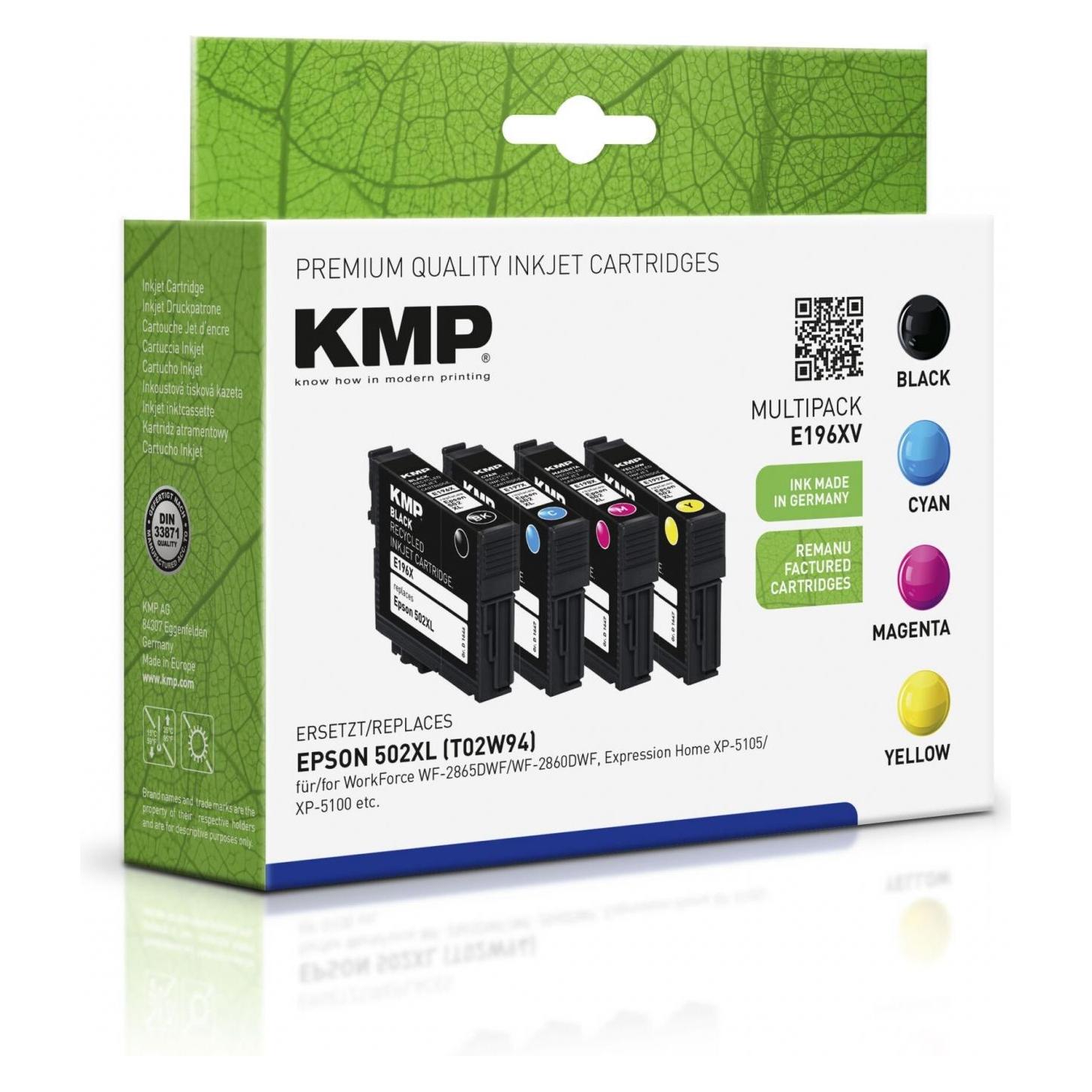KMP E196XV Multipack BK/C/M/Y kompatibel mit Epson T 02W6 (BK, C, M, Y) (1646,4005)