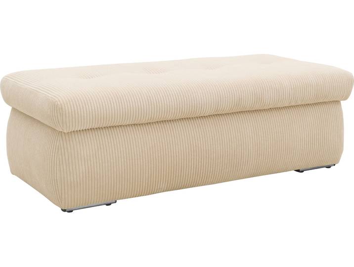 Hocker, 100% Polyester, Beige, 136×64×43 cm, Mit Stauraum, Modern, Domo-Collection