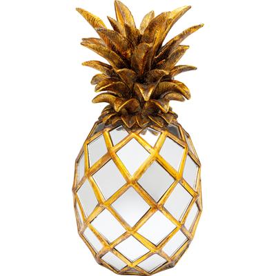 Dekoobjekt KARE DESIGN "Pineapple Mirror 29x35cm", gold, B:17cm H:34cm T:17cm, Polyresin, Dekofiguren