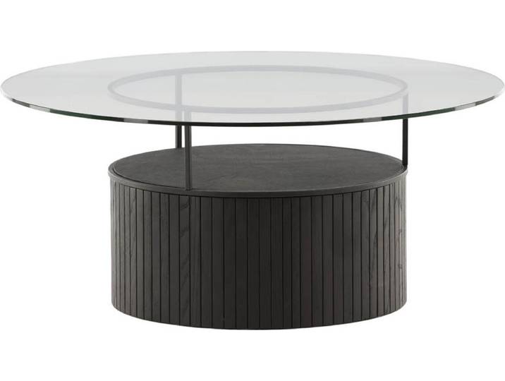 Bovall salontafel Ø90cm zwart\, glas.