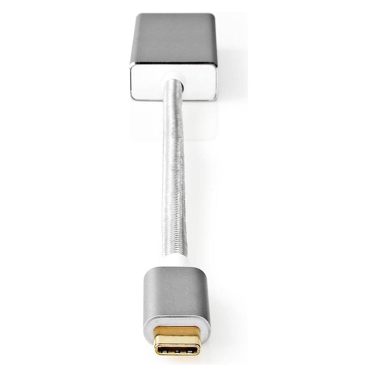 Nedis USB-Adapter USB 3.2 Gen 1 USB-C Stecker DisplayPort 0.20 m rund Vergoldet Geflochten/Nylon Sil (DisplayPort) (CCTB64450AL02)
