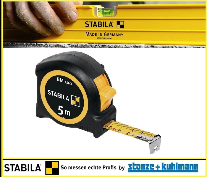 STABILA Maßband BM 100 19568, Stahl 5,0 m