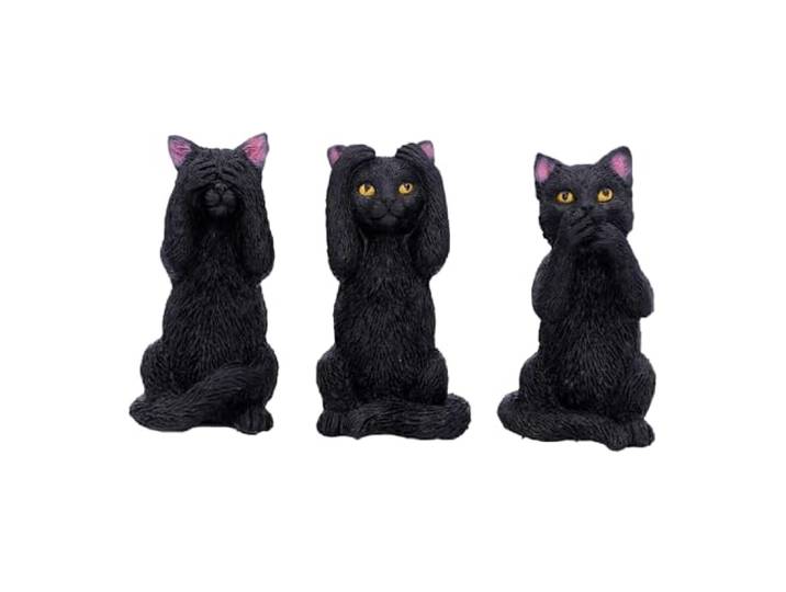 Nemesis Now U4802P9 Three Wise Felines 8,5 cm, zwart
