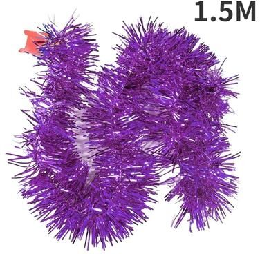 Uplifted Finds 1.8M Christmas Tinsel Ribbon Garland   Premium Star Ornamented PVC Hanging Decor For Home & Wedding Infrastructure b purple 3 Pcs