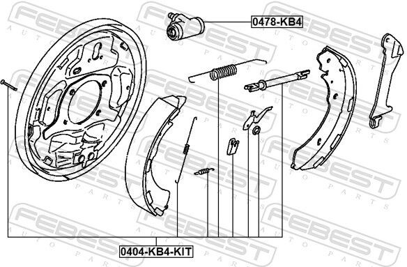 Febest Radbremszylinder 0478-Kb4 Hinterachse Für Mitsubishi
