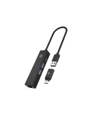 ICY BOX USB Hub 2x USB-C and LAN Black with Adapter (IB-HUB1439-LAN)