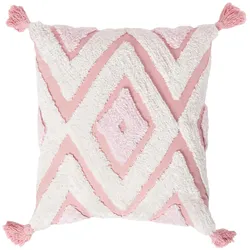 DEKOKISSEN Tufted rosa 45/45 cm Boho-Style mit Quasten