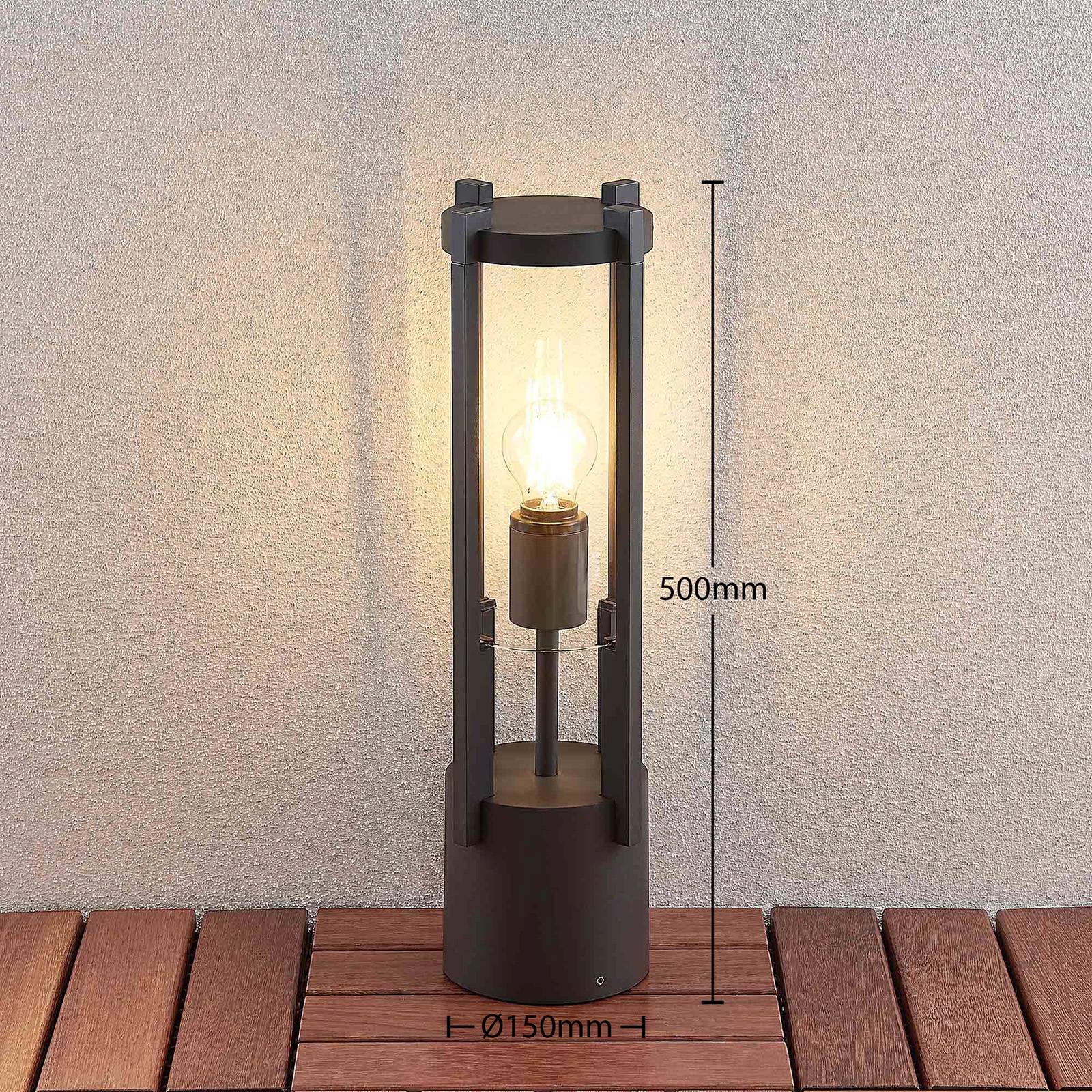 Pillar Light Brienne Lucande, dimmable, Black, Aluminium, Modern, Outdoor lights