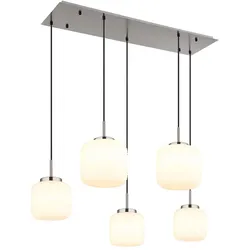 LED Hängeleuchte Pendelleuchte Esszimmer Höhenverstellbar Silber Metall H 130 cm
