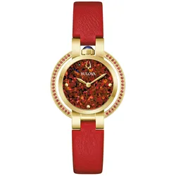 Bulova 97R105 Damenuhr Quarz Rubayiat Herbst Rot