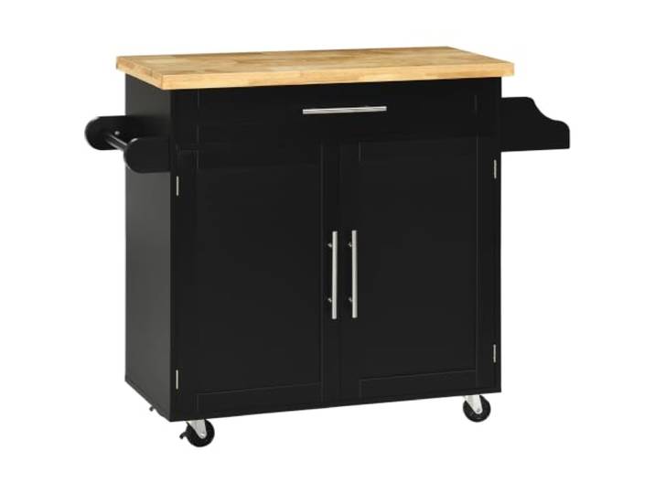 HOMCOM Kücheninsel Küchenwagen mit Arbeitsplatte 109x40x89 cm Schwarz