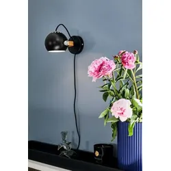 Halo Design Schwenkbare Wandleuchte DC Schwarz/Eiche Ø18cm