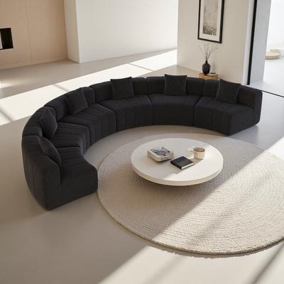 ZWYO HOSIMU Chenille Curved Modular Sectional Sofa Set with 6 Pillows and No Assembly Required