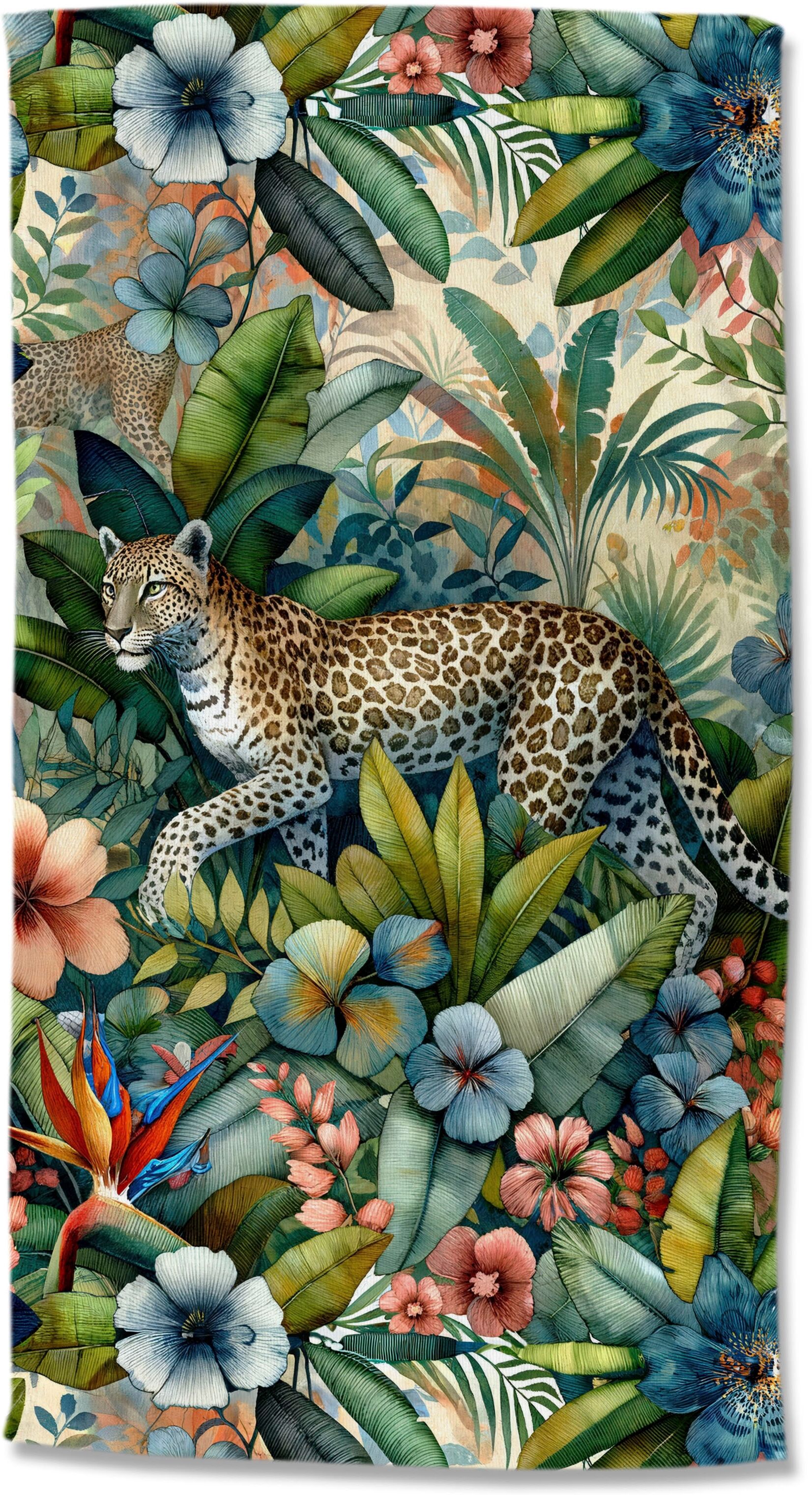 Strandtuch GOOD MORNING "Raza", grün, B:100cm L:180cm, Velours, Velours, Handtücher, Mikrofaser, Velours, Strandtuch, saugfähig, leicht, 100x180