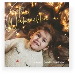 Weihnachtskarte: Goldene Weihnachten mit Foto