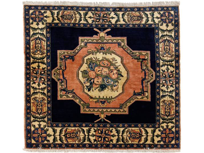 Bakhtiar Alt Baba Heydar Teppich 182x194 Handgeknüpft Orientteppich Perserteppich Quadratisch