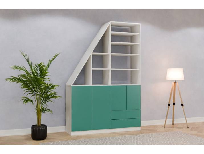 Schrank nach Maß - RAL 6033 Minttürkis - 238x160x47cm - Individuell konfigurieren
