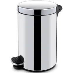Hendi Runder Tretabfalleimer mit Innenbehälter,, 30L, ⌀300x(H)650mm, Abfalleimer, Silber