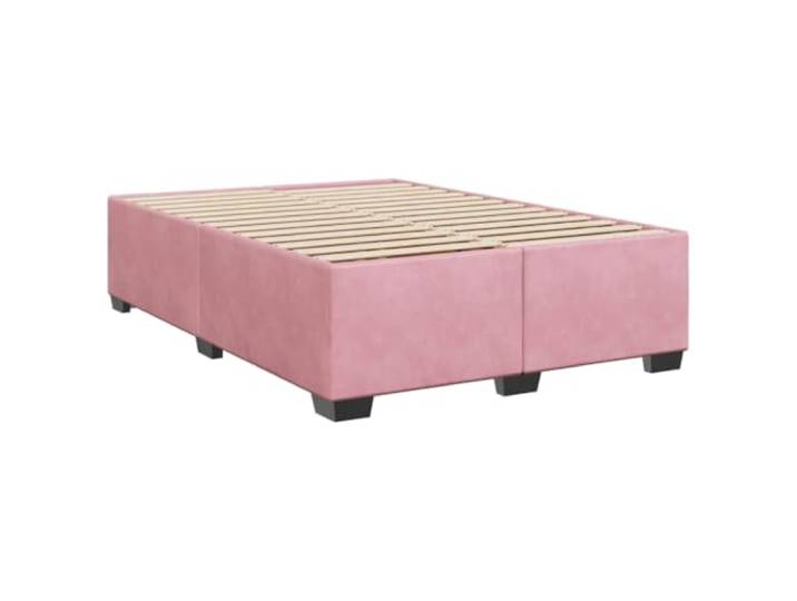KTHLBRH Bettrock Rosa 140 x 190 cm aus Samt Inklusive Lattenrost, robuste Füße, weicher Stoff, stabiler Rahmen für Schlafzimmer