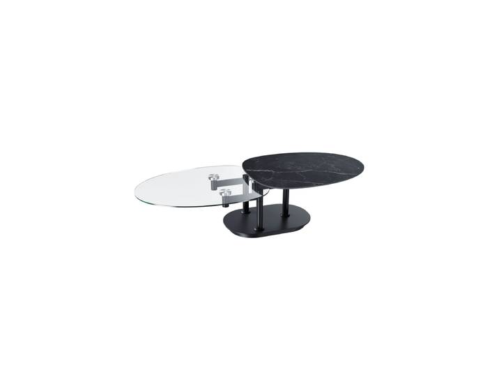 Ausziehbarer, flexibler Design Keramik Couchtisch „Oletta“ Marmor Marquina Akante Design