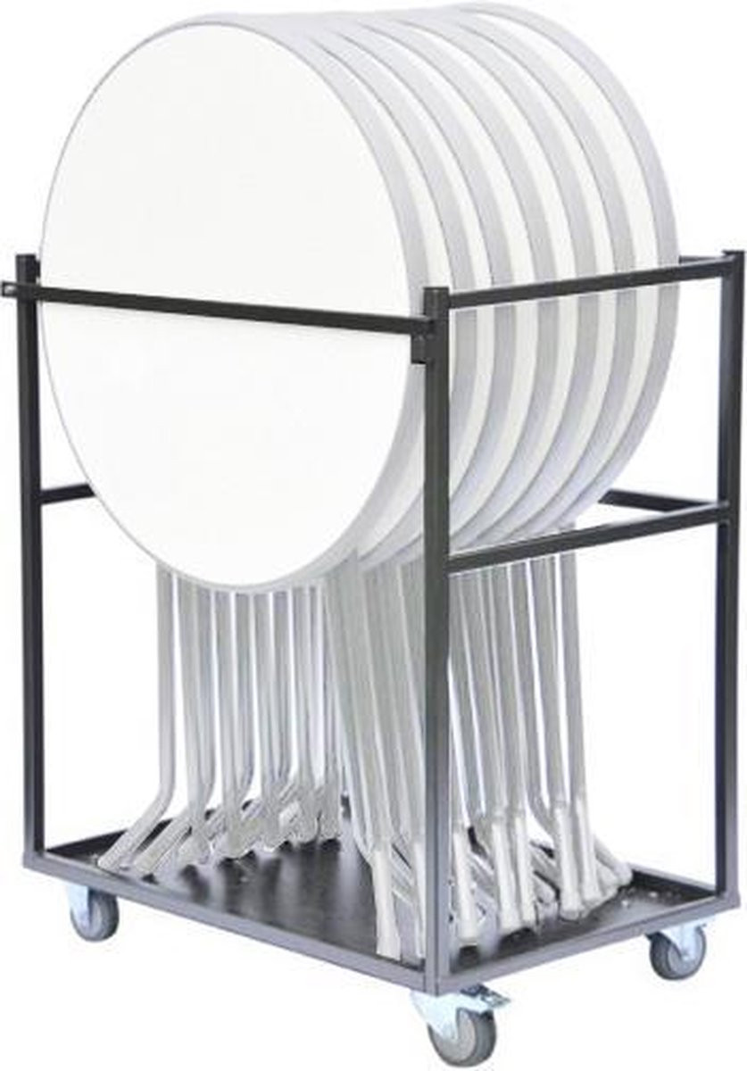 Van Vugt Event Products 7x Statafel Basic met transportkar - Wit
